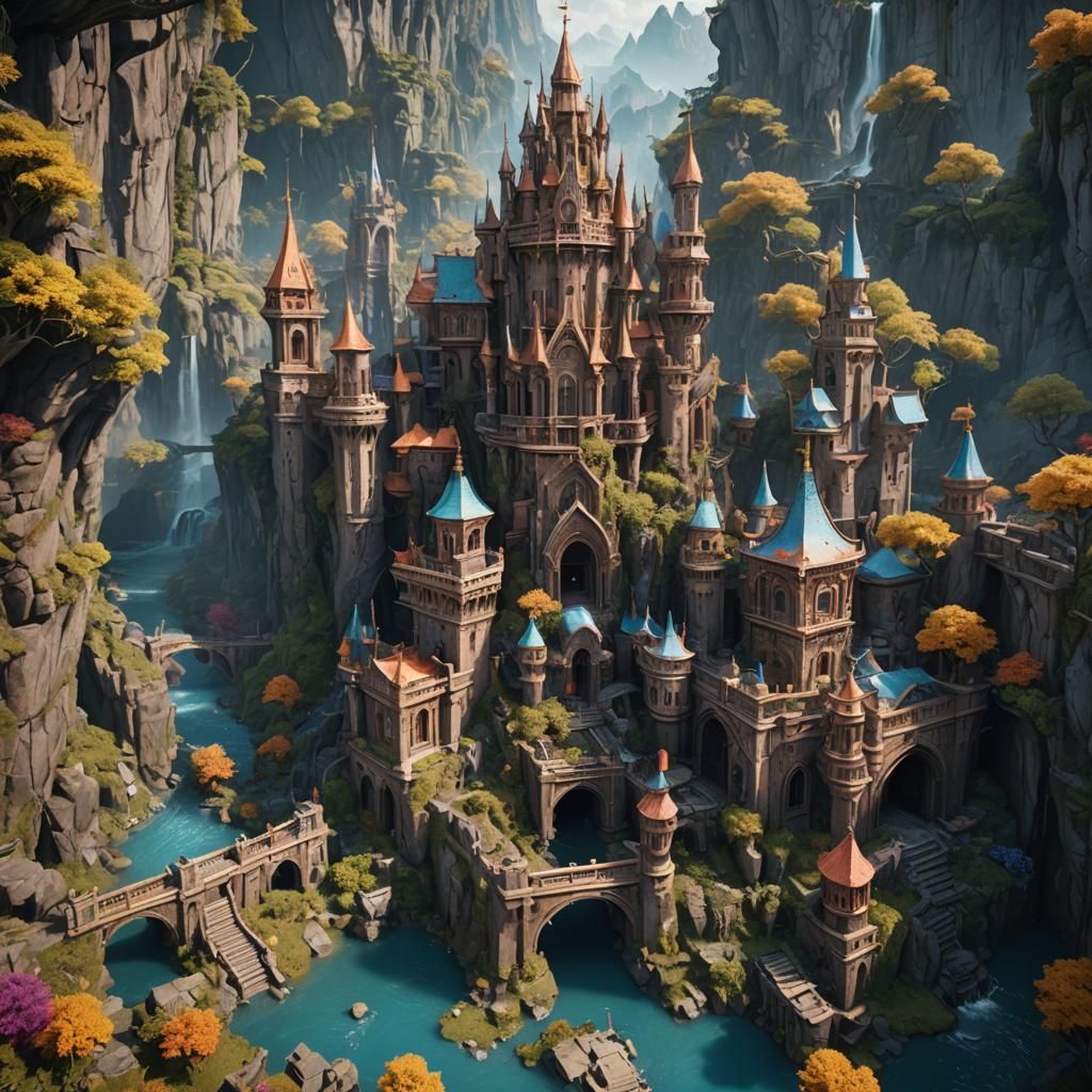Fantastical Detailed Matte Painting in Deep Color