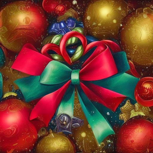 Hyperrealistic Christmas Bow with Intricate Detail