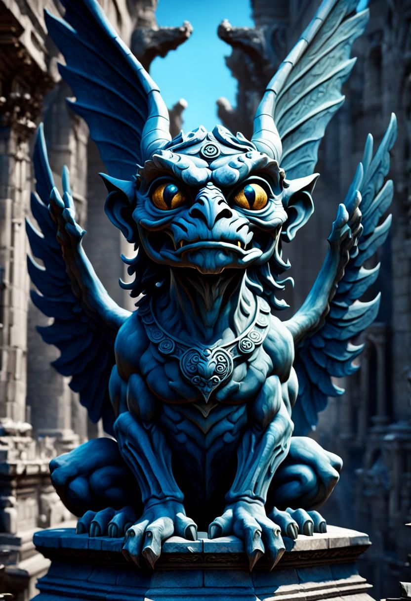Detailed Greek Gargoyle Concept Art in Deep Color