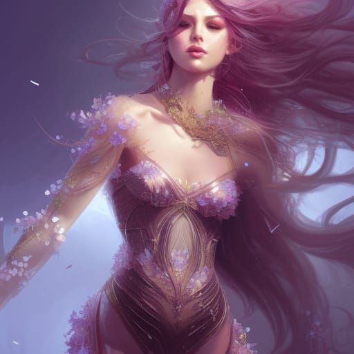 Fantasy Portrait of a Gorgeous Woman in Digital Art Style