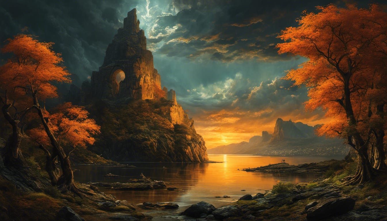 Rembrandt-Inspired Stormy Sea in Gouache Style