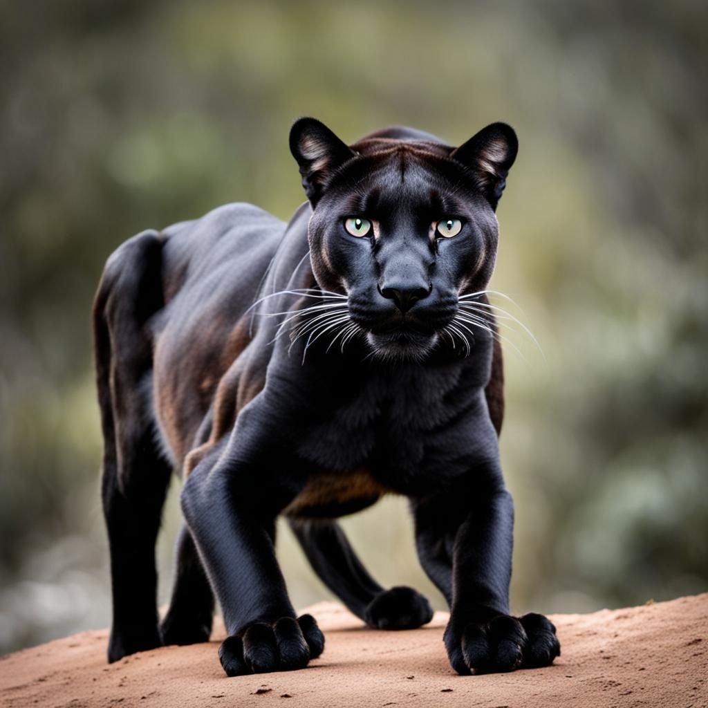 Puma negro mirándome fijamente