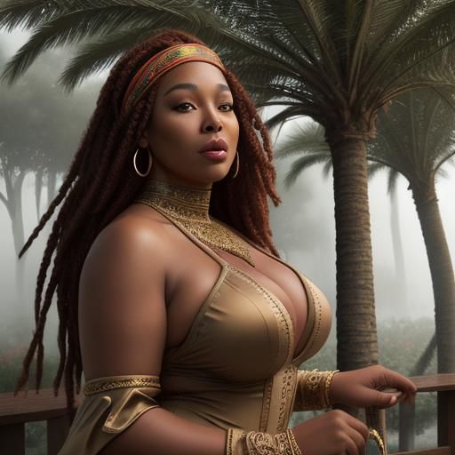 Vibrant Image of a Curvy African American Woman