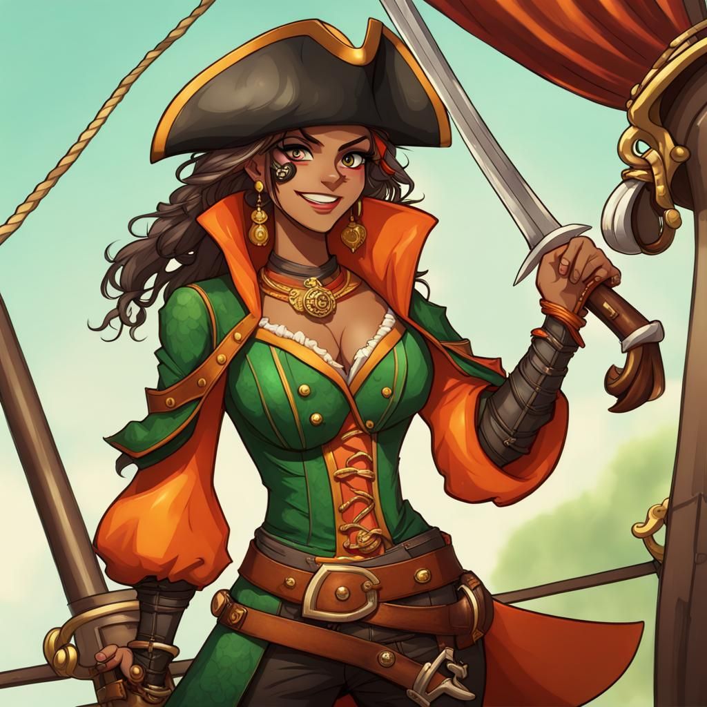 Githyanki Pirate Swashbuckler with Ornate Scimitar