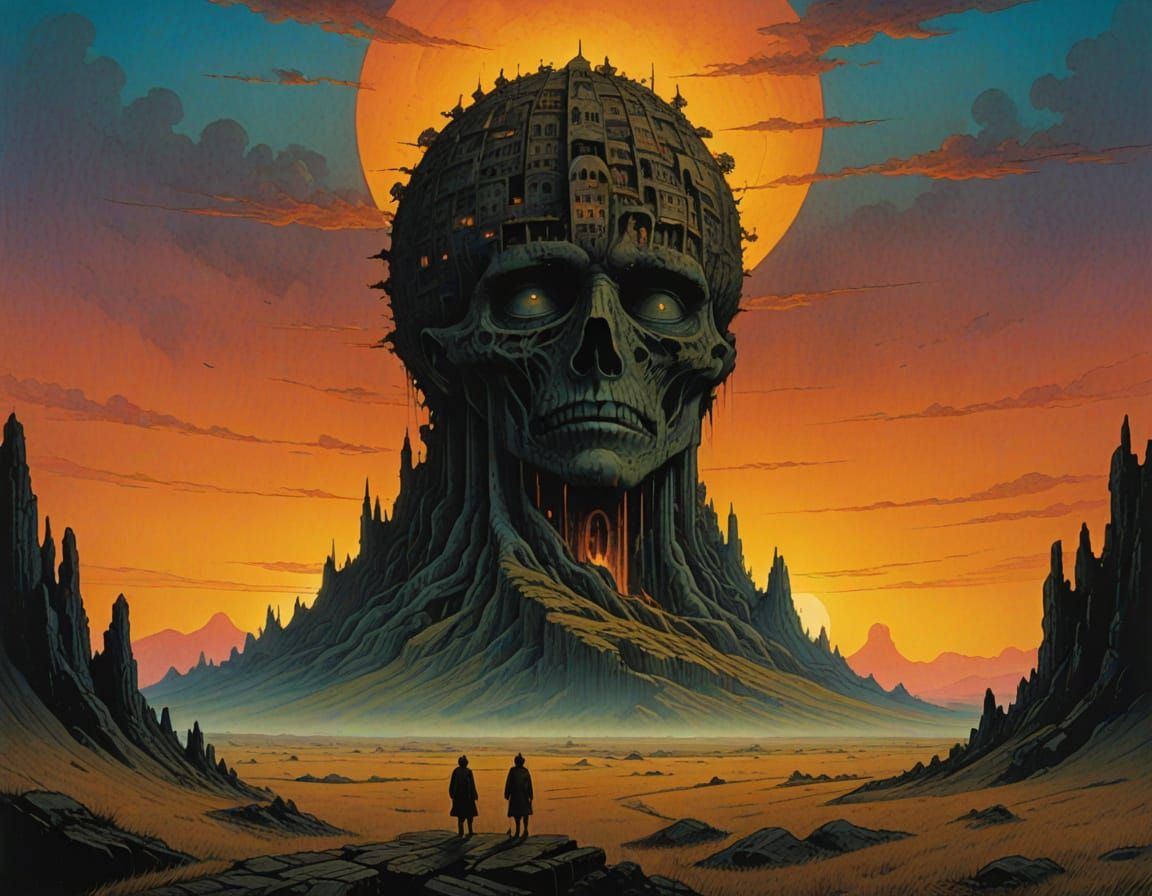 Heroic Figure in Sunset Glory