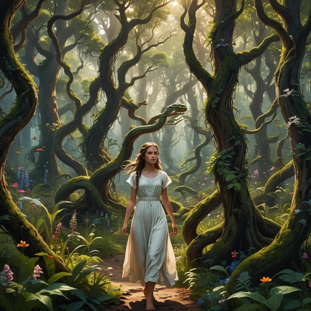 Girl in Forest, Fantasy Digital Art