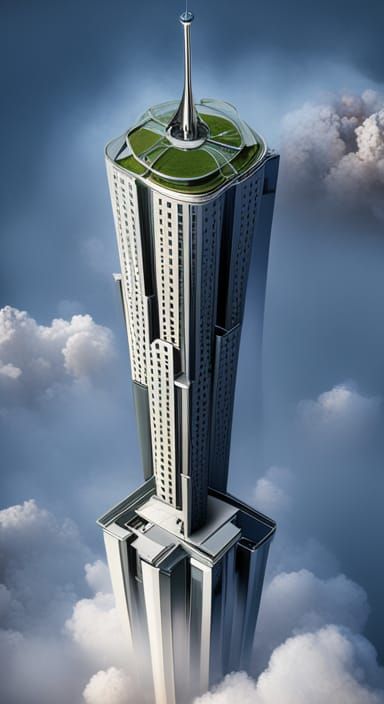 Futuristic Space Elevator Concept Art