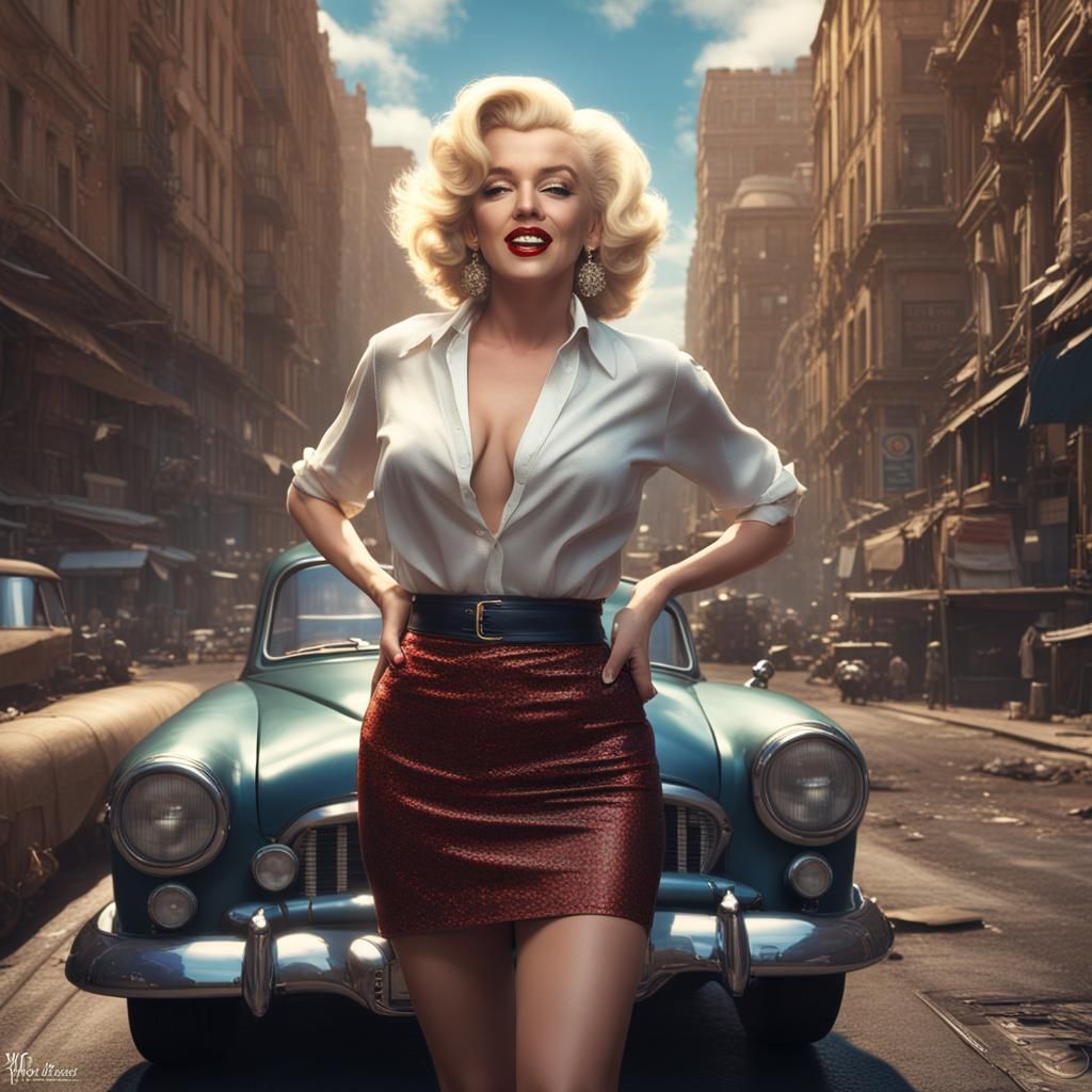 Marilyn Monroe Portrait in Detailed Digital Art