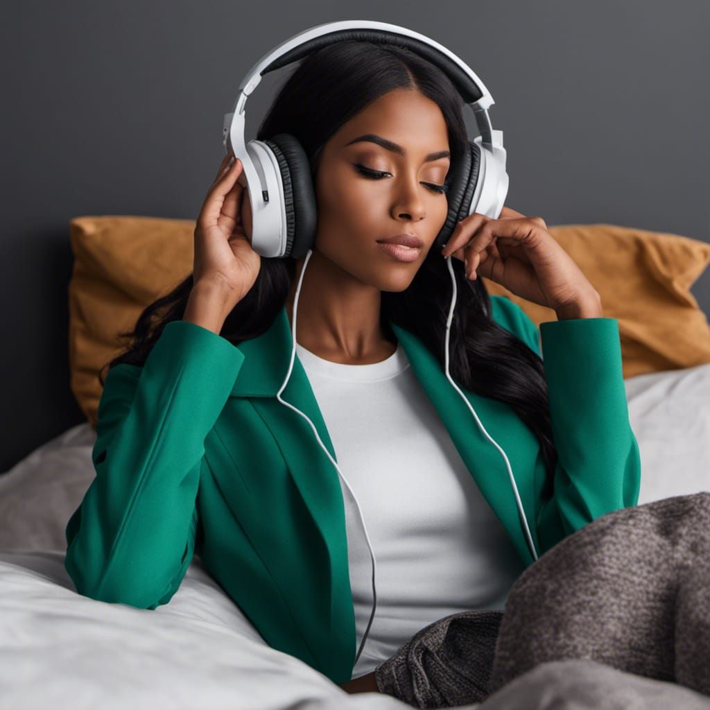 Woman Daydreaming of Rockstar Life