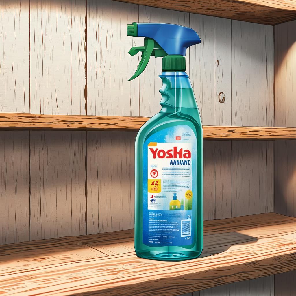 Disinfectant Spray Bottle Illustration in Amano Style