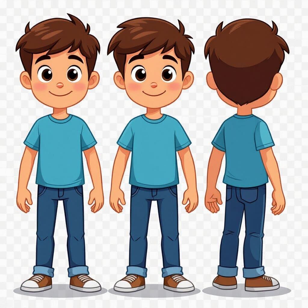 9-Year-Old Boy Character Design for Animation