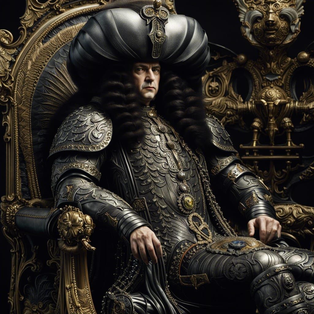 Louis XIV in Giger Style: Intricate and Delirious