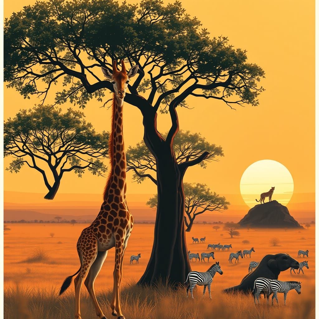 Gerenuk Grazing in the African Savanna