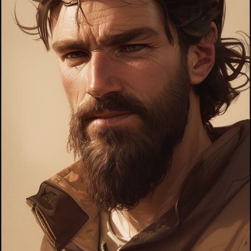 Hyperdetailed Portrait of a Handsome Man