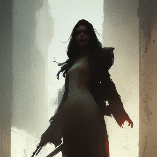 Sinister Woman Portrait in Digital Art Style