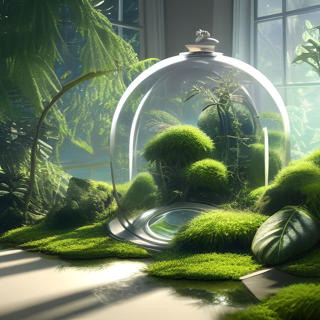 Alien Plants in Glass Dome Terrarium