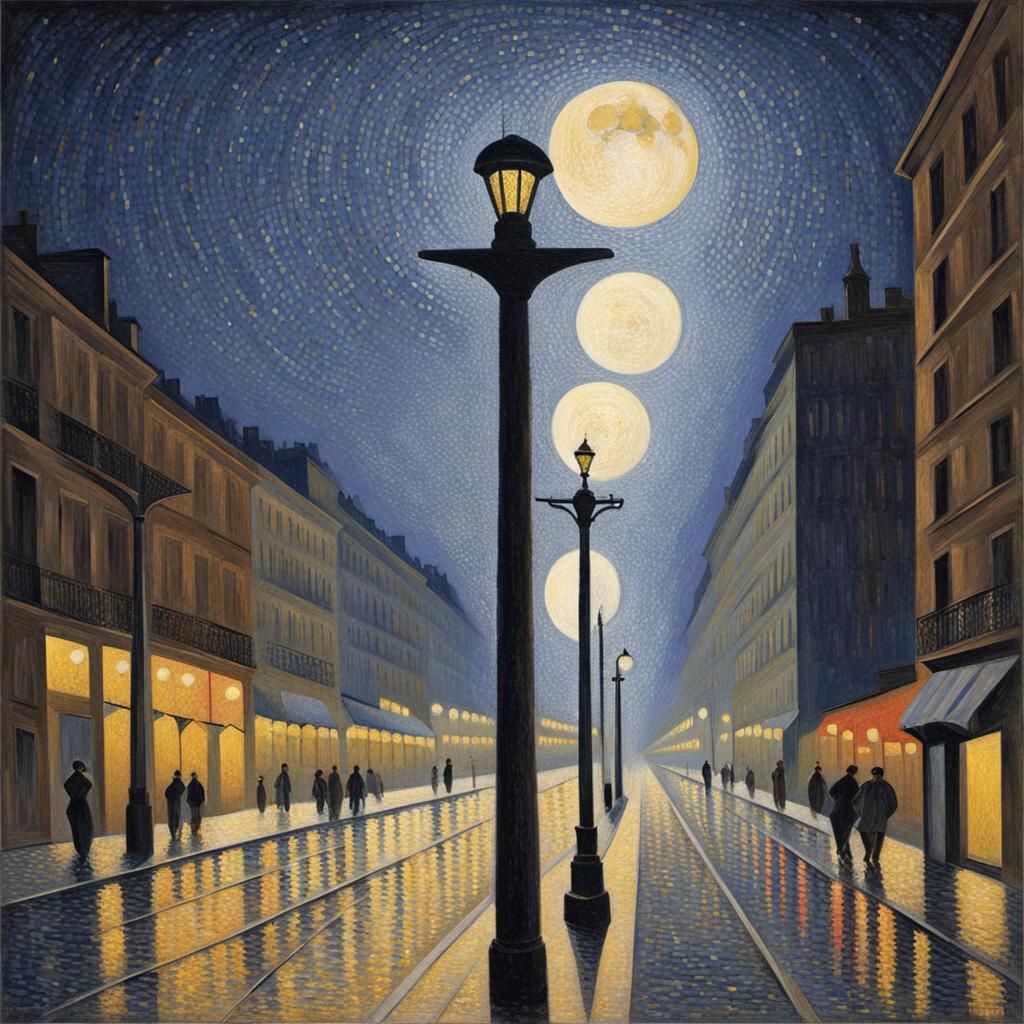 Electric Street Lamp in Futurism Style