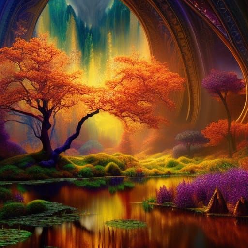 Magnificent Landscape: Hyperrealistic Fantasy Concept Art