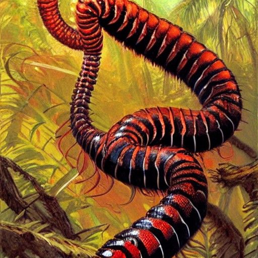 Amazonian Giant Centipede Oil Painting