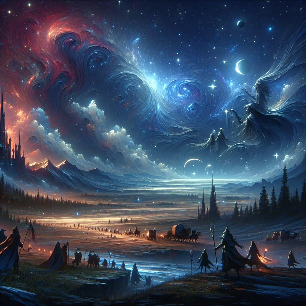 Beneath the starlight of the heavens witches appears