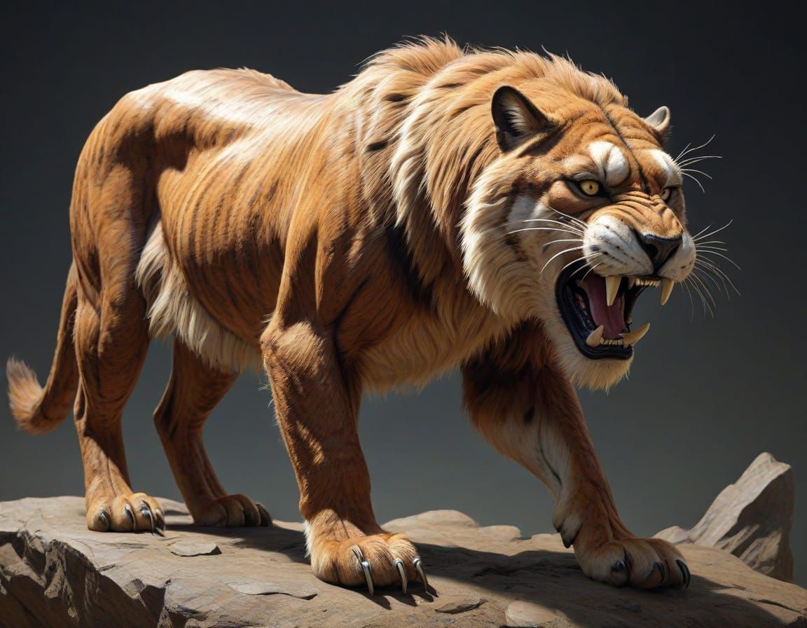 Hyperdetailed Paleoart of Smilodon (Sabretooth)