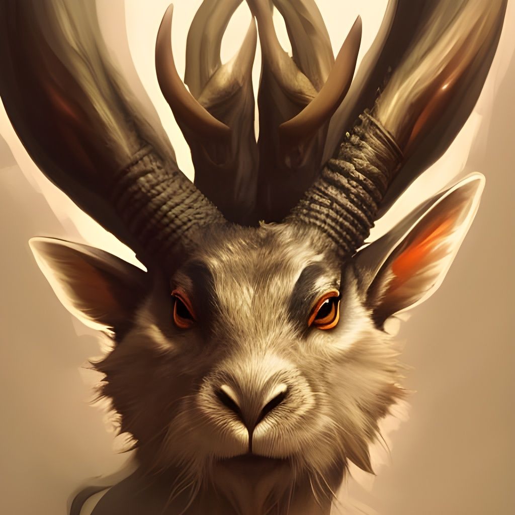 Demonic Jackalope Portrait in Trending Art Style