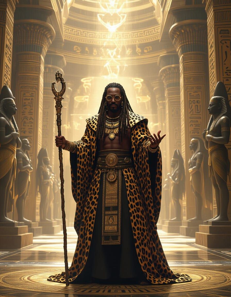 Powerful Man Casting Spell in Fantasy Realism Style