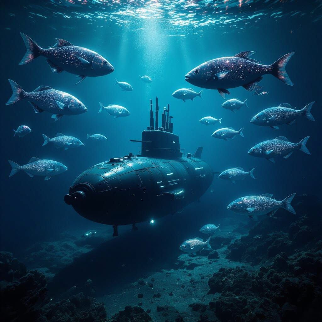 Submarine Tank in Deep Sea Abyss
