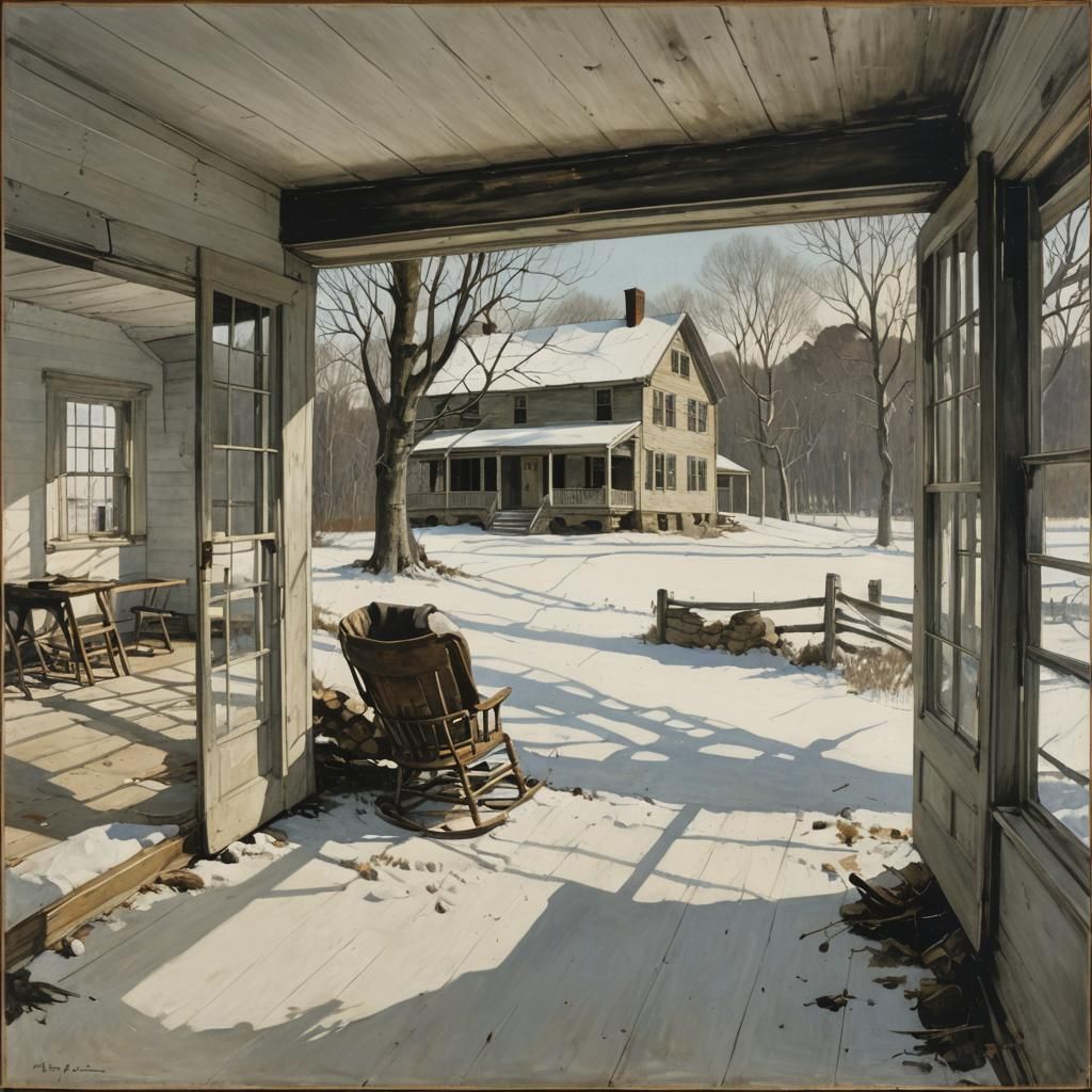 Pennsylvania Farmhouse Interior in Winter: Wyeth Style