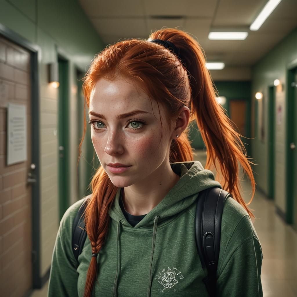 American Girl Portrait in Hyperreal Style