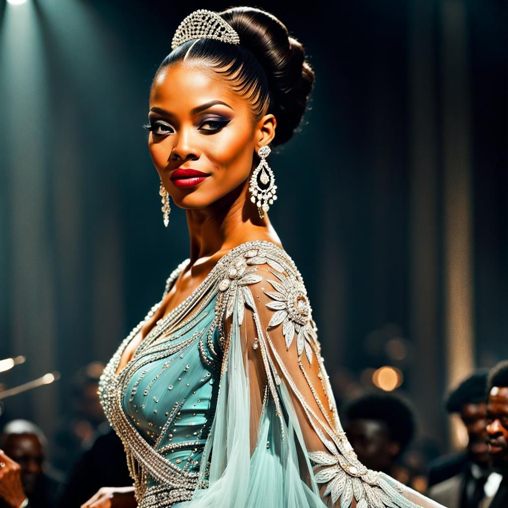 Energetic Woman Dancing the Night Away