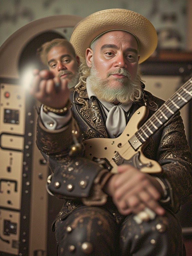 Adult Man Figurine Serenades in Snow Globe