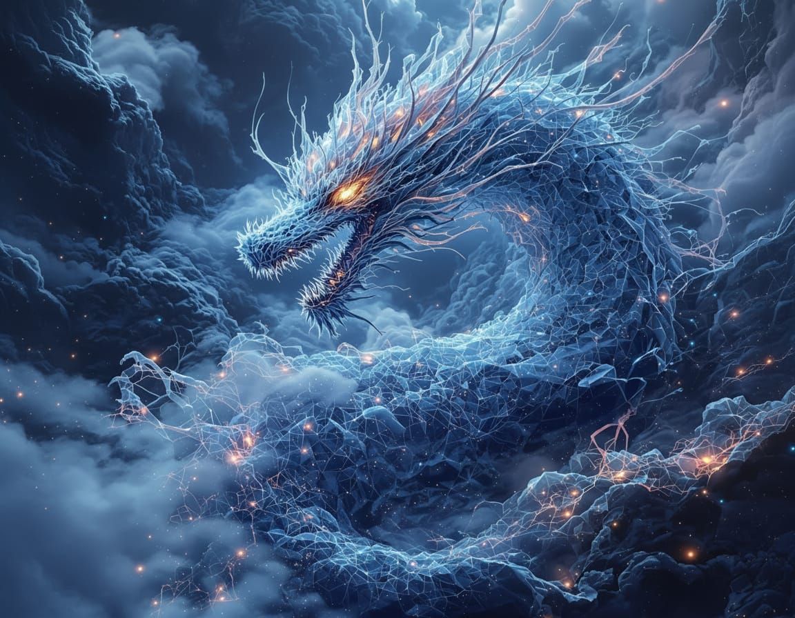 Abstract Lightning Bolt in Dynamic Motion