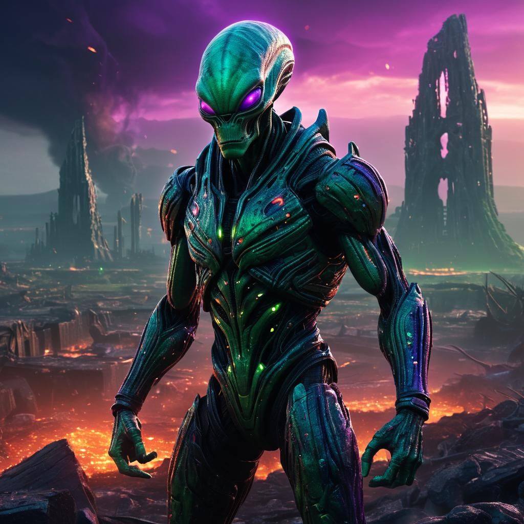 Alien's Fury: Ruined Earth in Cinematic Concept Art