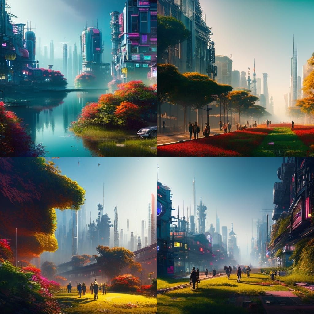 Lush Sci-Fi Cityscape Concept Art