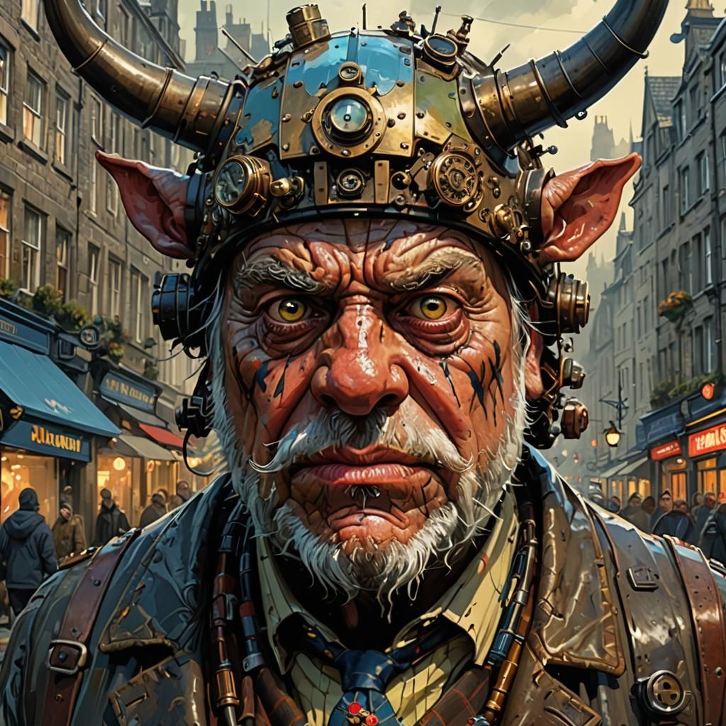Whimsical Scottish Character in Hyperdetailed Photoillustrat...
