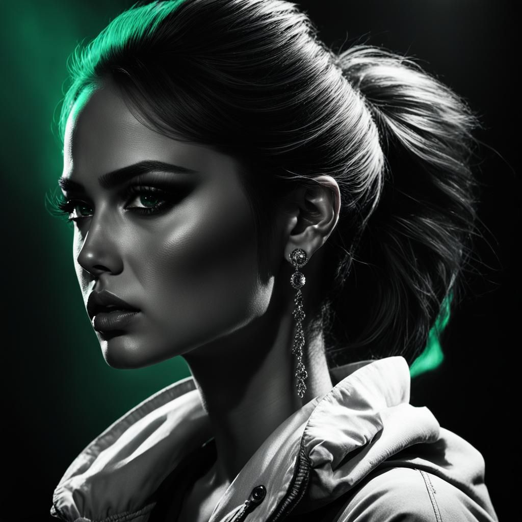 Eiza: Intense Black and White Portrait