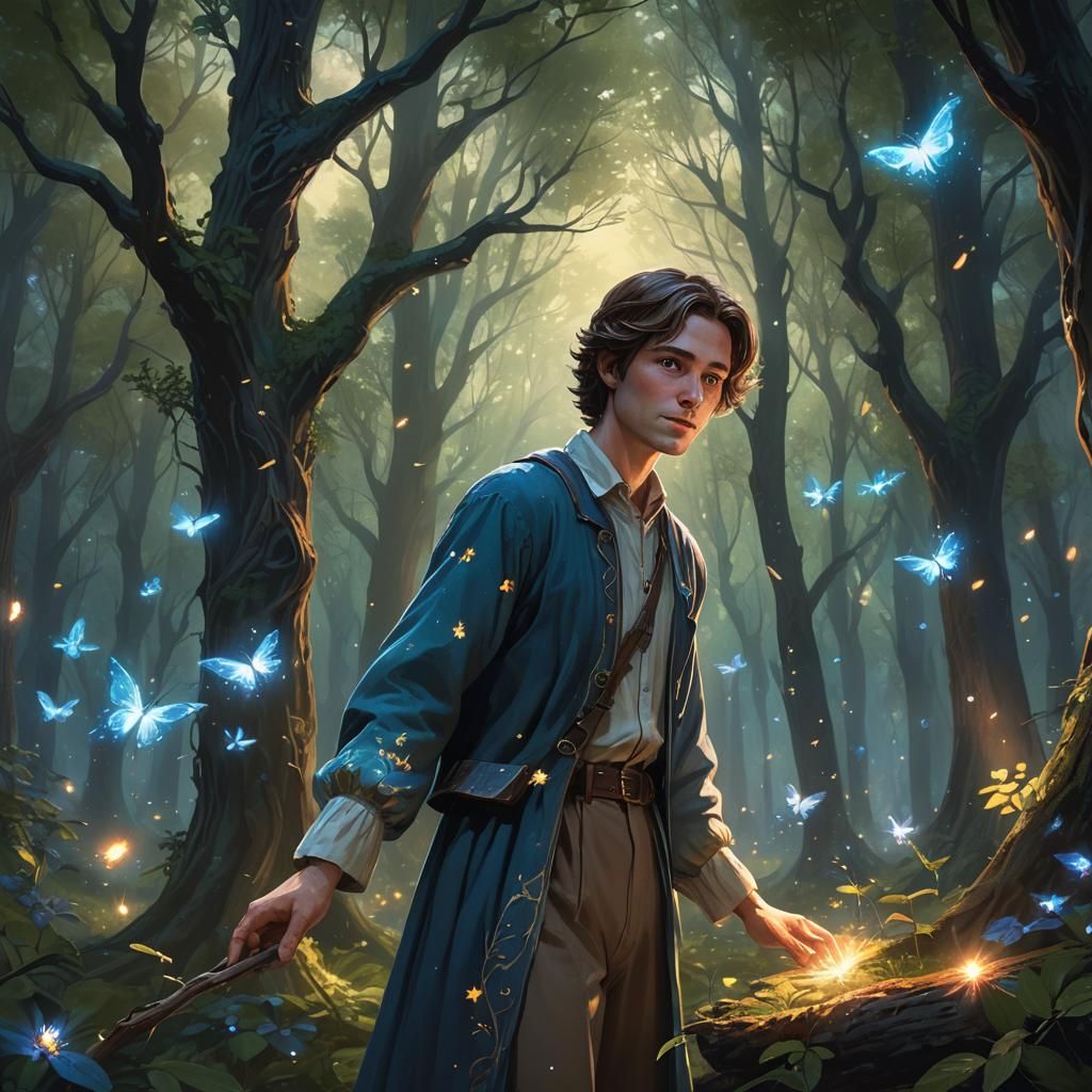 Gentle Teacher in Mystical Forest Concept Art