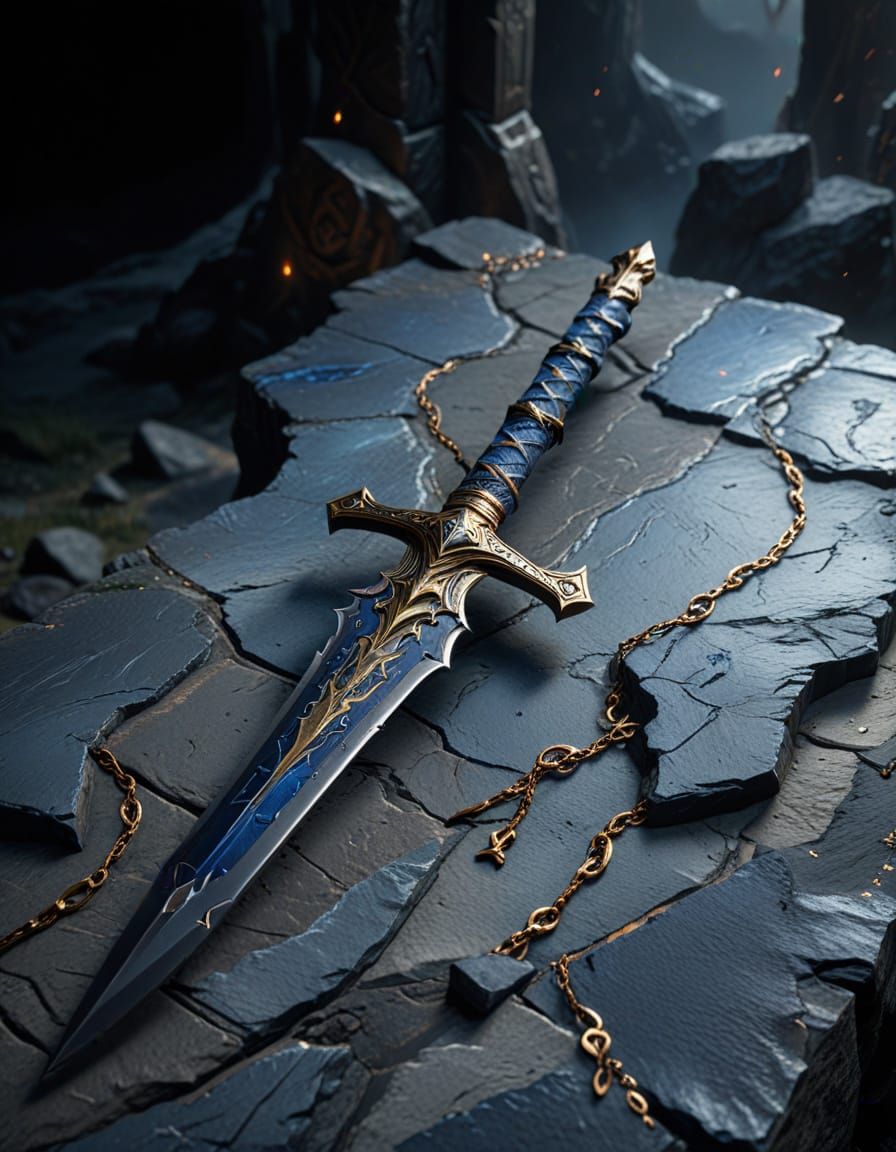 Epic Hero Sword in Dark Fantasy Style