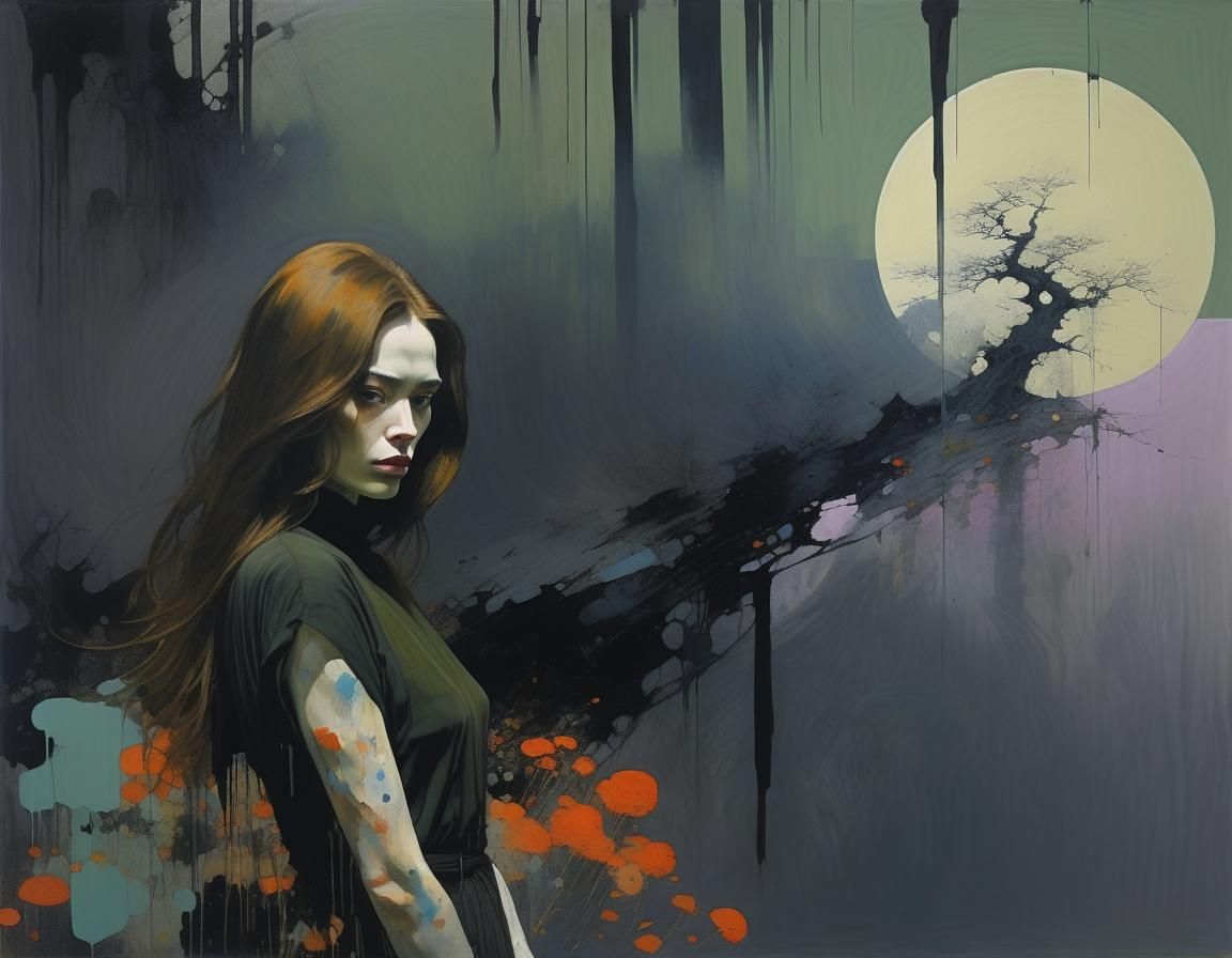 Voluminous Portrait in Klimt-Inspired Vintage Style