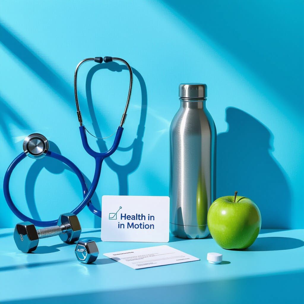 Medical Stethoscope with Fitness Gear on Bright Background