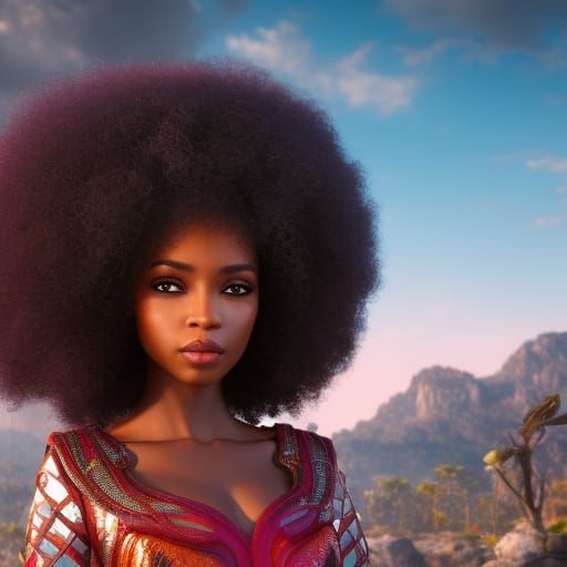 Ultra Realistic Afro Girl Portrait in 4K