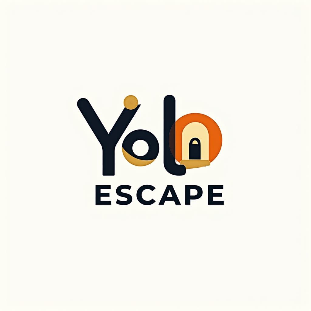 Yolo Escape: Minimalist Logo with Lock and Key