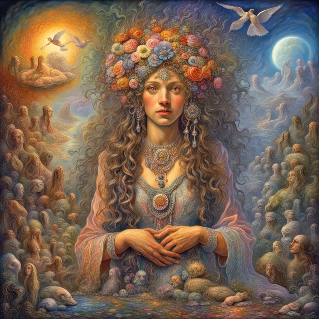 Psychedelic 1960s Hippie Art Masterpiece