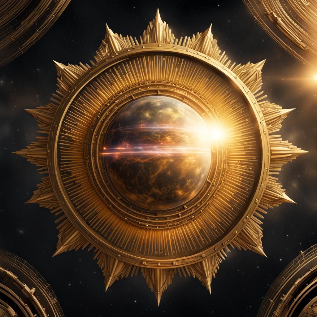 Galactic Federation Logo with Gold Sunburst