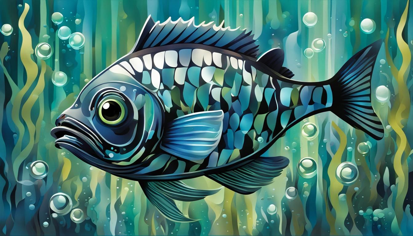 Colorful Fish in Abstract Underwater Scene