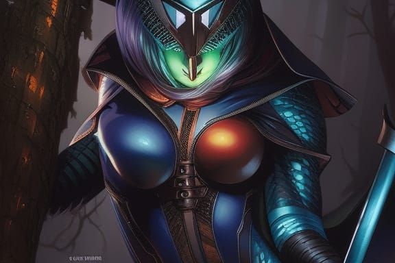 Cute Translucent Monster Girl in Comic Book Art