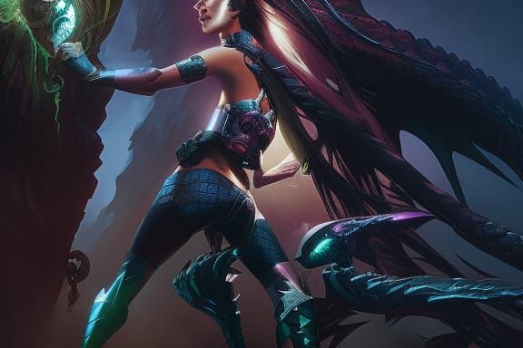 See-Through Monster Girl in Comic Book Style