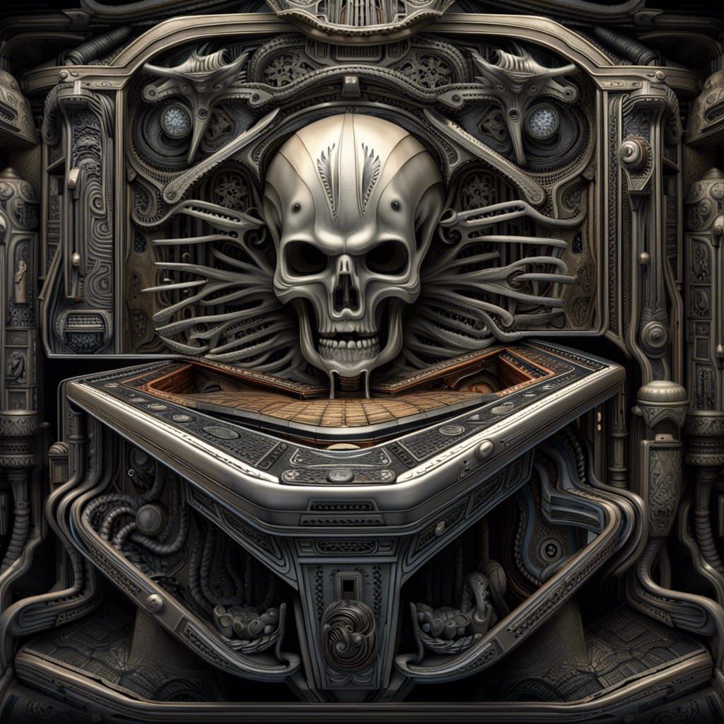 Giger and Escher Inspired Pinball Machine