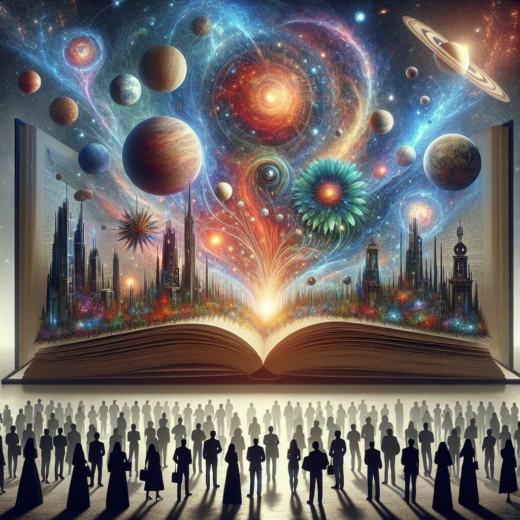 Cosmic Explosion from an Open Book in 8K